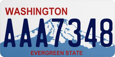 WA license plate AAA7348