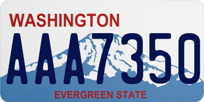 WA license plate AAA7350