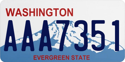 WA license plate AAA7351