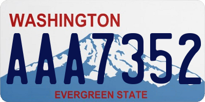 WA license plate AAA7352