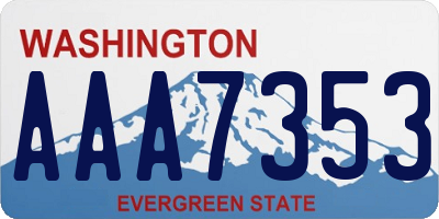 WA license plate AAA7353