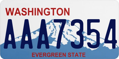 WA license plate AAA7354