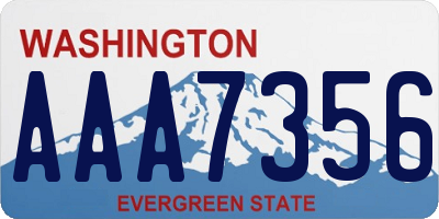 WA license plate AAA7356