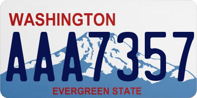 WA license plate AAA7357