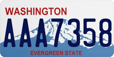 WA license plate AAA7358