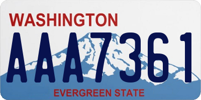 WA license plate AAA7361