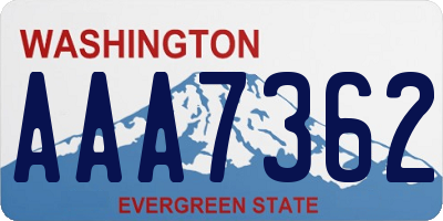 WA license plate AAA7362
