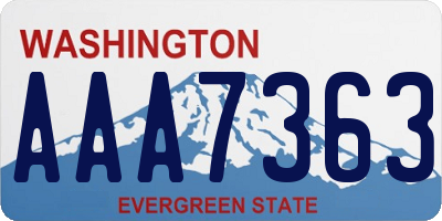 WA license plate AAA7363