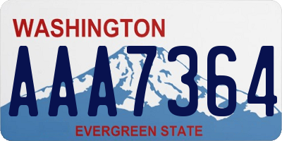 WA license plate AAA7364