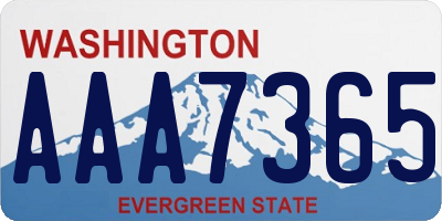 WA license plate AAA7365