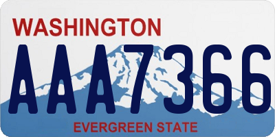 WA license plate AAA7366