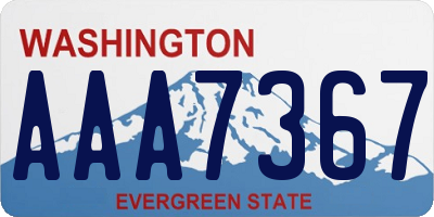 WA license plate AAA7367