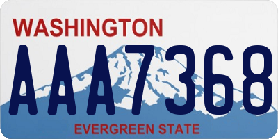 WA license plate AAA7368