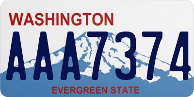 WA license plate AAA7374