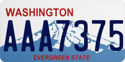 WA license plate AAA7375