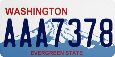 WA license plate AAA7378