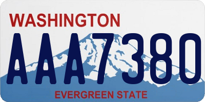 WA license plate AAA7380