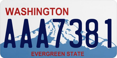 WA license plate AAA7381