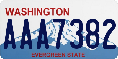 WA license plate AAA7382