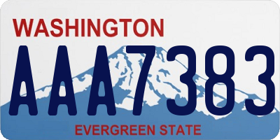 WA license plate AAA7383