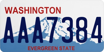 WA license plate AAA7384