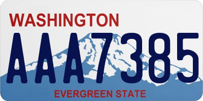 WA license plate AAA7385