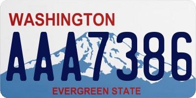 WA license plate AAA7386