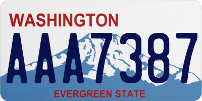 WA license plate AAA7387
