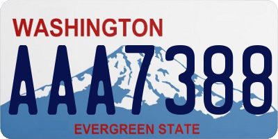 WA license plate AAA7388