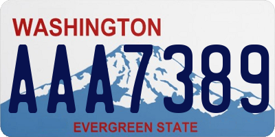 WA license plate AAA7389