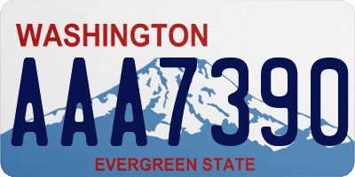 WA license plate AAA7390