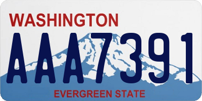 WA license plate AAA7391