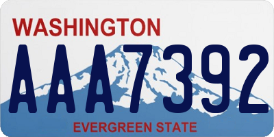 WA license plate AAA7392