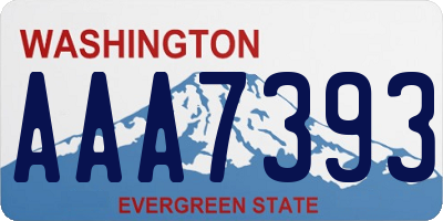 WA license plate AAA7393