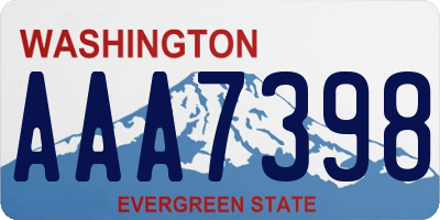 WA license plate AAA7398