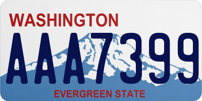 WA license plate AAA7399