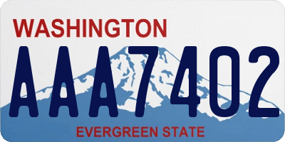 WA license plate AAA7402