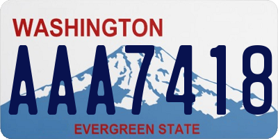 WA license plate AAA7418