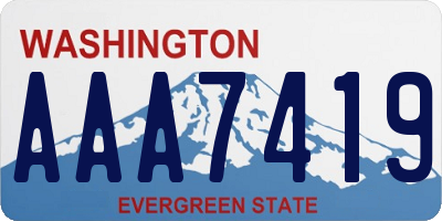 WA license plate AAA7419