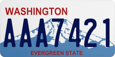 WA license plate AAA7421