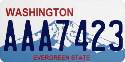 WA license plate AAA7423