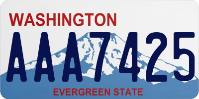 WA license plate AAA7425