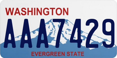 WA license plate AAA7429