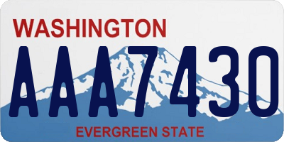 WA license plate AAA7430