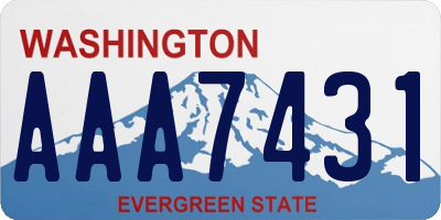 WA license plate AAA7431