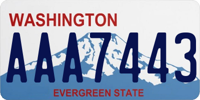 WA license plate AAA7443