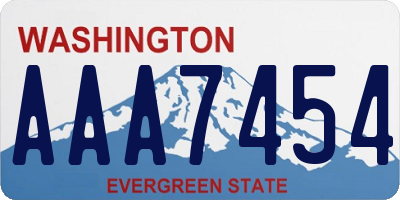 WA license plate AAA7454