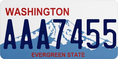 WA license plate AAA7455