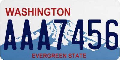 WA license plate AAA7456