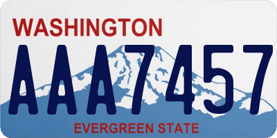 WA license plate AAA7457